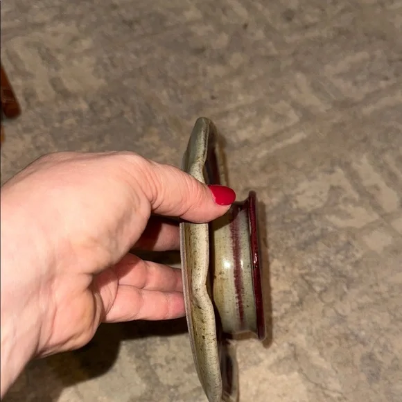 Signed Blue Ridge Pottery Virginia 2000 Handcrafted Ceramic Dip Plate - Picture 7 of 9